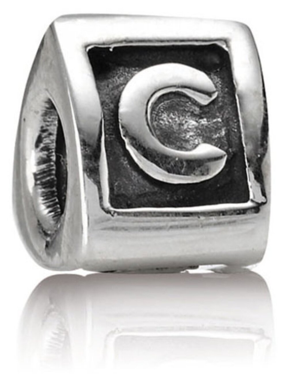 PANDORA Alphabet - Letter C - Authentic Sterling Silver Three-Sided Charm - Picture 9 of 9